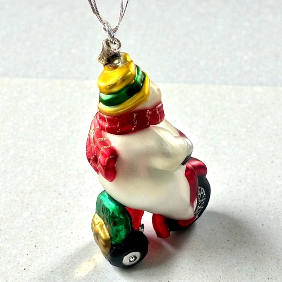 Vintage Department 56 Hand Blown Mercury Glass Christmas Ornament Snowman NWT - Picture 3 of 5